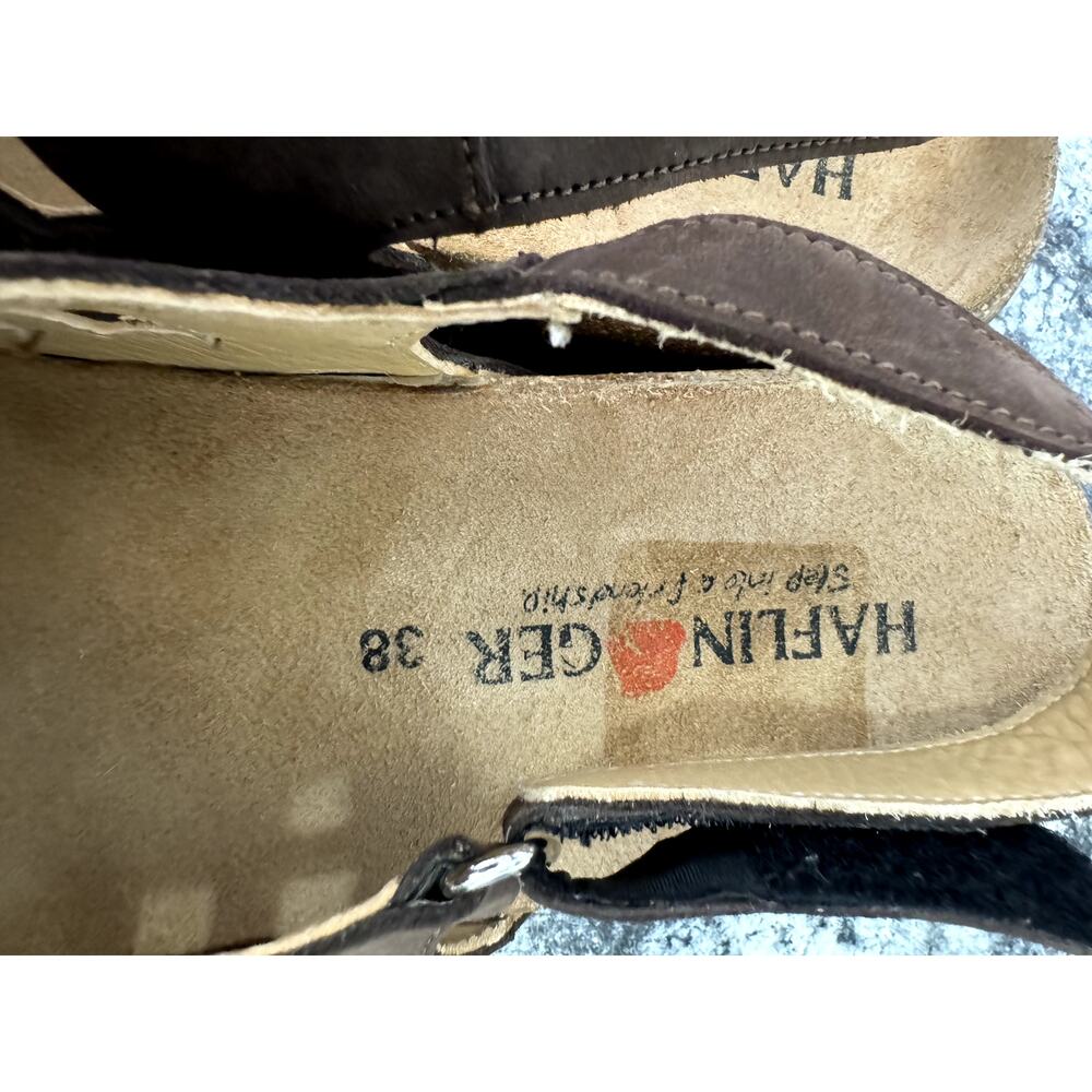 Haflinger Sandal Size 7 Slingback Women's Ts Morgan Slate Flat Footbed Leather - Picture 13 of 13